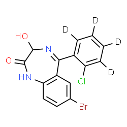 ChemSpider 2D Image | 7-Bromo-5-[2-chloro(~2~H_4_)phenyl]-3-hydroxy-1,3-dihydro-2H-1,4-benzodiazepin-2-one | C15H6D4BrClN2O2