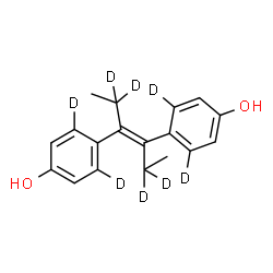 ChemSpider 2D Image | 4,4'-(3E)-(2,2,5,5-~2~H_4_)-3-Hexene-3,4-diyldi(3,5-~2~H_2_)phenol | C18H12D8O2