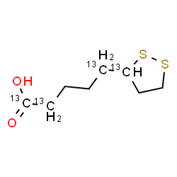 ChemSpider 2D Image | 5-[(3-~13~C)-1,2-Dithiolan-3-yl](1,2,5-~13~C_3_)pentanoic acid | C413C4H14O2S2