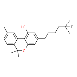 ChemSpider 2D Image | 6,6,9-Trimethyl-3-[(5,5,5-~2~H_3_)pentyl]-6H-benzo[c]chromen-1-ol | C21H23D3O2