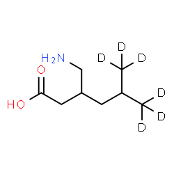 ChemSpider 2D Image | 3-(Aminomethyl)-5-(~2~H_3_)methyl(6,6,6-~2~H_3_)hexanoic acid | C8H11D6NO2