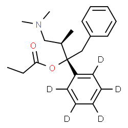 ChemSpider 2D Image | (2S,3R)-4-(Dimethylamino)-3-methyl-1-phenyl-2-(~2~H_5_)phenyl-2-butanyl propionate | C22H24D5NO2