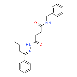 ChemSpider 2D Image | N-Benzyl-4-oxo-4-[(2E)-2-(1-phenylbutylidene)hydrazino]butanamide | C21H25N3O2