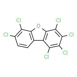 ChemSpider 2D Image | 1,2,3,4,6,7-HEXACHLORODIBENZOFURAN | C12H2Cl6O
