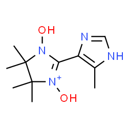 ChemSpider 2D Image | 1,3-Dihydroxy-4,4,5,5-tetramethyl-2-(5-methyl-1H-imidazol-4-yl)-4,5-dihydro-1H-imidazol-3-ium | C11H19N4O2