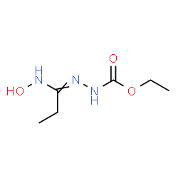 ChemSpider 2D Image | Ethyl 2-[1-(hydroxyamino)propylidene]hydrazinecarboxylate | C6H13N3O3