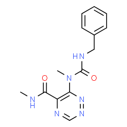 ChemSpider 2D Image | 6-[(Benzylcarbamoyl)(methyl)amino]-N-methyl-1,2,4-triazine-5-carboxamide | C14H16N6O2