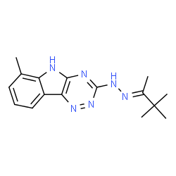 ChemSpider 2D Image | 3-[(2E)-2-(3,3-Dimethyl-2-butanylidene)hydrazino]-6-methyl-5H-[1,2,4]triazino[5,6-b]indole | C16H20N6