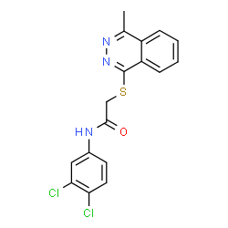 ChemSpider 2D Image | N-(3,4-Dichlorophenyl)-2-[(4-methyl-1-phthalazinyl)sulfanyl]acetamide | C17H13Cl2N3OS