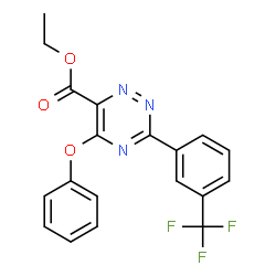 ChemSpider 2D Image | Ethyl 5-phenoxy-3-[3-(trifluoromethyl)phenyl]-1,2,4-triazine-6-carboxylate | C19H14F3N3O3