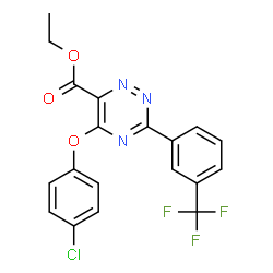 ChemSpider 2D Image | Ethyl 5-(4-chlorophenoxy)-3-[3-(trifluoromethyl)phenyl]-1,2,4-triazine-6-carboxylate | C19H13ClF3N3O3