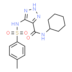 ChemSpider 2D Image | N-Cyclohexyl-5-{[(4-methylphenyl)sulfonyl]amino}-2H-1,2,3-triazole-4-carboxamide | C16H21N5O3S