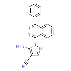 ChemSpider 2D Image | 5-Amino-1-(4-phenyl-1-phthalazinyl)-1H-pyrazole-4-carbonitrile | C18H12N6