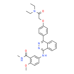 ChemSpider 2D Image | 5-[(4-{4-[2-(Diethylamino)-2-oxoethoxy]phenyl}-1-phthalazinyl)amino]-2-methoxy-N-methylbenzamide | C29H31N5O4