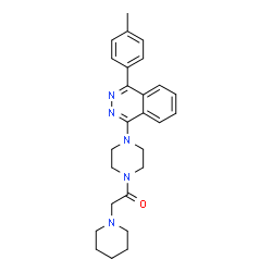 ChemSpider 2D Image | 1-{4-[4-(4-Methylphenyl)-1-phthalazinyl]-1-piperazinyl}-2-(1-piperidinyl)ethanone | C26H31N5O