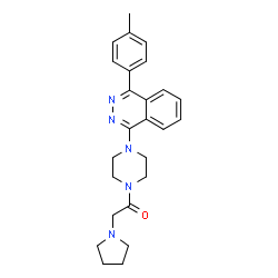 ChemSpider 2D Image | 1-{4-[4-(4-Methylphenyl)-1-phthalazinyl]-1-piperazinyl}-2-(1-pyrrolidinyl)ethanone | C25H29N5O