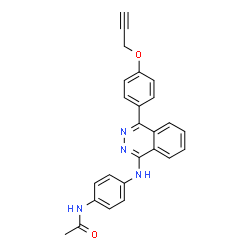 ChemSpider 2D Image | N-[4-({4-[4-(2-Propyn-1-yloxy)phenyl]-1-phthalazinyl}amino)phenyl]acetamide | C25H20N4O2