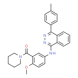 ChemSpider 2D Image | (2-Methoxy-5-{[4-(4-methylphenyl)-1-phthalazinyl]amino}phenyl)(1-piperidinyl)methanone | C28H28N4O2