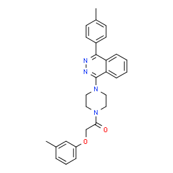 ChemSpider 2D Image | 2-(3-Methylphenoxy)-1-{4-[4-(4-methylphenyl)-1-phthalazinyl]-1-piperazinyl}ethanone | C28H28N4O2