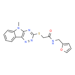 ChemSpider 2D Image | N-(2-Furylmethyl)-2-[(5-methyl-5H-[1,2,4]triazino[5,6-b]indol-3-yl)sulfanyl]acetamide | C17H15N5O2S
