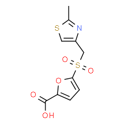 ChemSpider 2D Image | 5-{[(2-Methyl-1,3-thiazol-4-yl)methyl]sulfonyl}-2-furoic acid | C10H9NO5S2