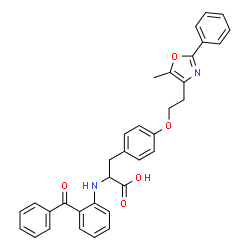 ChemSpider 2D Image | N-(2-Benzoylphenyl)-O-[2-(5-methyl-2-phenyl-1,3-oxazol-4-yl)ethyl]tyrosine | C34H30N2O5