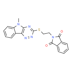 ChemSpider 2D Image | 2-{2-[(5-Methyl-5H-[1,2,4]triazino[5,6-b]indol-3-yl)sulfanyl]ethyl}-1H-isoindole-1,3(2H)-dione | C20H15N5O2S