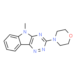 ChemSpider 2D Image | 5-Methyl-3-(4-morpholinyl)-5H-[1,2,4]triazino[5,6-b]indole | C14H15N5O