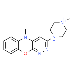 ChemSpider 2D Image | 1-Methyl-4-(5-methyl-5H-pyridazino[3,4-b][1,4]benzoxazin-3-yl)piperazinediium | C16H21N5O