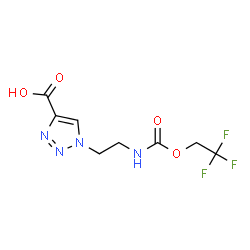 ChemSpider 2D Image | 1-(2-{[(2,2,2-Trifluoroethoxy)carbonyl]amino}ethyl)-1H-1,2,3-triazole-4-carboxylic acid | C8H9F3N4O4