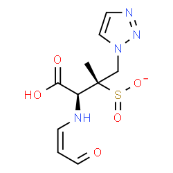 ChemSpider 2D Image | (3S)-N-[(1Z)-3-Oxo-1-propen-1-yl]-3-sulfinato-4-(1H-1,2,3-triazol-1-yl)-D-valine | C10H13N4O5S