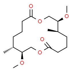 ChemSpider 2D Image | (6R,7S,14R,15S)-7,15-Dimethoxy-6,14-dimethyl-1,9-dioxacyclohexadecane-2,10-dione | C18H32O6