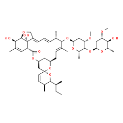 ChemSpider 2D Image | (1'R,2S,4'S,5S,6R,8'R,10'E,13'S,14'E,16'E,20'R,21'R,24'S)-6-[(2S)-2-Butanyl]-21',24'-dihydroxy-5,11',13',22'-tetramethyl-2'-oxo-5,6-dihydrospiro[pyran-2,6'-[3,7,19]trioxatetracyclo[15.6.1.1~4,8~.0~20,
24~]pentacosa[10,14,16,22]tetraen]-12'-yl (4xi)-2,6-dideoxy-4-O-(2,6-dideoxy-3-O-methyl-alpha-L-arabino-hexopyranosyl)-3-O-methyl-alpha-L-threo-hexopyranoside | C48H72O14