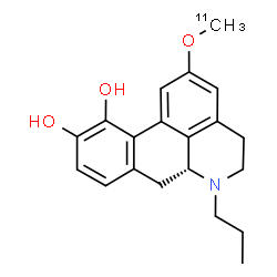 ChemSpider 2D Image | (6aR)-2-[(~11~C)Methyloxy]-6-propyl-5,6,6a,7-tetrahydro-4H-dibenzo[de,g]quinoline-10,11-diol | C1911CH23NO3