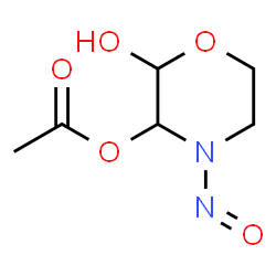 ChemSpider 2D Image | 3-acetoxy-2-hydroxy-N-nitrosomorpholine | C6H10N2O5