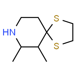 ChemSpider 2D Image | 6,7-Dimethyl-1,4-dithia-8-azaspiro[4.5]decane | C9H17NS2