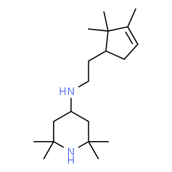 ChemSpider 2D Image | (2,2,6,6-Tetramethylpiperidin-4-yl)-[2-(2,2,3-trimethylcyclopent-3-enyl)ethyl]-amine | C19H36N2