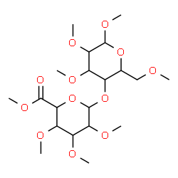 ChemSpider 2D Image | Methyl 2,3,6-tri-O-methyl-4-O-(6-methyl-2,3,4-tri-O-methylhexopyranuronosyl)hexopyranoside | C20H36O12