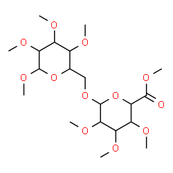 ChemSpider 2D Image | Methyl 2,3,4-tri-O-methyl-6-O-(6-methyl-2,3,4-tri-O-methylhexopyranuronosyl)hexopyranoside | C20H36O12