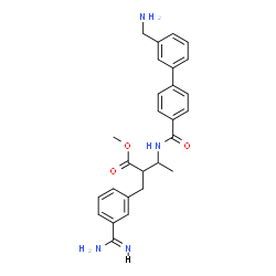ChemSpider 2D Image | Methyl 3-({[3'-(aminomethyl)-4-biphenylyl]carbonyl}amino)-2-(3-carbamimidoylbenzyl)butanoate | C27H30N4O3