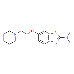 ChemSpider 2D Image | Dimethyl-[6-(2-piperidin-1-yl-ethoxy)-benzothiazol-2-yl]-amine | C16H23N3OS