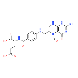ChemSpider 2D Image | N-(4-{[(2-Amino-5-formyl-4-oxo-1,4,5,6,7,8-hexahydro-6-pteridinyl)methyl]amino}benzoyl)-D-glutamic acid | C20H23N7O7