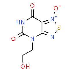 ChemSpider 2D Image | 4-(2-Hydroxyethyl)[1,2,5]thiadiazolo[3,4-d]pyrimidine-5,7(4H,6H)-dione 1-oxide | C6H6N4O4S