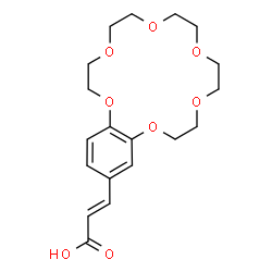 ChemSpider 2D Image | (2E)-3-(2,3,5,6,8,9,11,12,14,15-Decahydro-1,4,7,10,13,16-benzohexaoxacyclooctadecin-18-yl)acrylic acid | C19H26O8