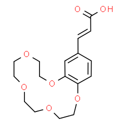 ChemSpider 2D Image | (2E)-3-(2,3,5,6,8,9,11,12-Octahydro-1,4,7,10,13-benzopentaoxacyclopentadecin-15-yl)acrylic acid | C17H22O7