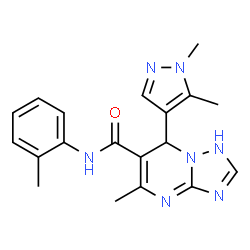 ChemSpider 2D Image | 7-(1,5-Dimethyl-1H-pyrazol-4-yl)-5-methyl-N-(2-methylphenyl)-1,7-dihydro[1,2,4]triazolo[1,5-a]pyrimidine-6-carboxamide | C19H21N7O
