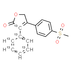 ChemSpider 2D Image | 4-[4-(Methylsulfonyl)phenyl]-3-(~13~C_6_)phenyl-2(5H)-(3-~13~C)furanone | C1013C7H14O4S