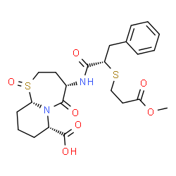 ChemSpider 2D Image | (4S,7S,10aS)-4-({(2S)-2-[(3-Methoxy-3-oxopropyl)sulfanyl]-3-phenylpropanoyl}amino)-5-oxooctahydro-7H-pyrido[2,1-b][1,3]thiazepine-7-carboxylic acid 1-oxide | C23H30N2O7S2