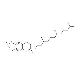 ChemSpider 2D Image | Trimethyl({(2R)-2,5,7,8-tetramethyl-2-[(4R,8R)-4,8,12-trimethyltridecyl]-3,4-dihydro-2H-chromen-6-yl}oxy)silane | C32H58O2Si