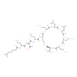 ChemSpider 2D Image | N-(4-Amino-1-{[(2R,3R)-1-{[4-amino-1-oxo-1-({(3S,12R,15R)-6,9,18-tris(2-aminoethyl)-3-[(1R)-1-hydroxyethyl]-12,15-diisobutyl-2,5,8,11,14,17,20-heptaoxo-1,4,7,10,13,16,19-heptaazacyclotricosan-21-yl}am
ino)-2-butanyl]amino}-3-hydroxy-1-oxo-2-butanyl]amino}-1-oxo-2-butanyl)-6-methylheptanamide | C52H98N16O13